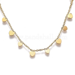 Браслеты с подвесками в виде сердца из нержавеющей стали 304&nbsp;LS-STAS-A049-09G