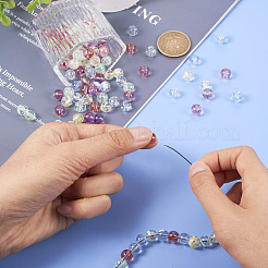 200шт 4 цвета окрашенные прозрачные стеклянные бусины для выпечки&nbsp;DGLA-TA0001-07