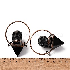 Большие подвески из натурального смешанного камня в форме пирамидального черепа&nbsp;G-B150-02R