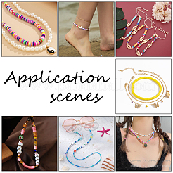 Плоские круглые бусины из глины ручной работы полимерные&nbsp;CLAY-AR0001-18C