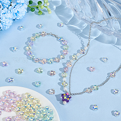 140шт 7 цвета прозрачные стеклянные бусины&nbsp;EGLA-GA0001-40