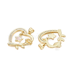 Латунные микропаве прозрачные подвески с фианитом&nbsp;KK-N254-199G