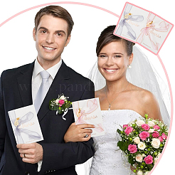 Бумажная свадебная открытка с клятвами&nbsp;AJEW-WH0258-903A