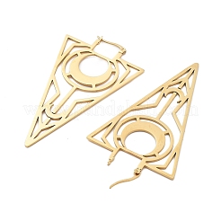 Серьги-кольца из нержавеющей стали 304 с треугольными вставками&nbsp;LS-EJEW-M031-01G