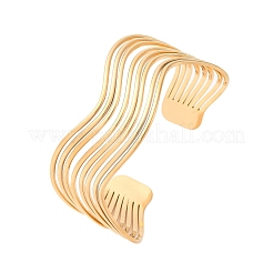 Браслеты-манжеты из нержавеющей стали 304 для женщин&nbsp;LS-BJEW-D306-05G