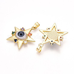 Подвески из латуни с микропаве из кубического циркония для женщин&nbsp;KK-T070-105