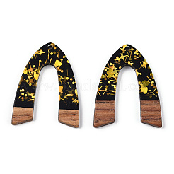 Подвески из непрозрачной смолы и ореха&nbsp;RESI-N039-42