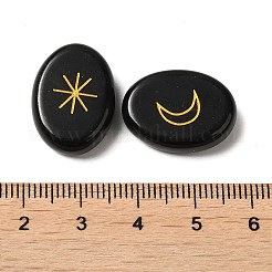 13 шт. натуральный рунический камень обсидиан&nbsp;G-C095-02C