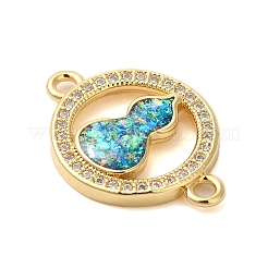 Покрытие стойки латунное микро-паве прозрачное кольцо с кубическим цирконием и подвесками в виде тыквы&nbsp;KK-K385-113G