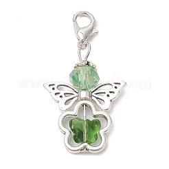 7 шт. 7-х цветные стеклянные подвесные украшения в виде ангела&nbsp;HJEW-JM02789-02