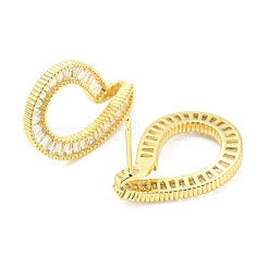 Серьги-гвоздики с прозрачным кубическим цирконием в форме капли&nbsp;EJEW-A026-07G