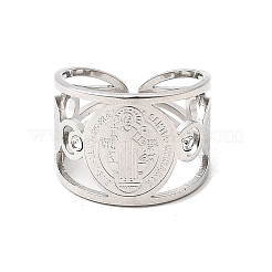 Кольцо-манжета Religion 201 из нержавеющей стали со стразами для мужчин&nbsp;RJEW-Z135-01P