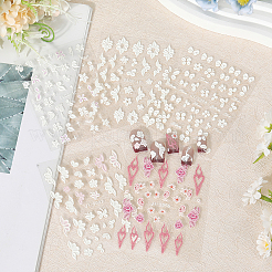 5 шт. 5 стиля наклейки для ногтей с изображением цветов и бабочек для домашних животных&nbsp;MRMJ-SP0001-16