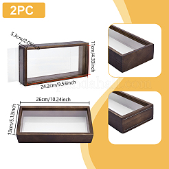 Прямоугольные двухсторонние прозрачные акриловые витрины с деревянными витринами&nbsp;ODIS-WH0038-237A