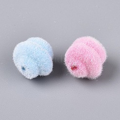 Флокированные непрозрачные акриловые бусины-закрутки&nbsp;OACR-T030-14M-B