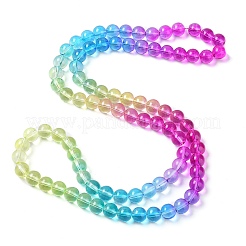 Выпечка расписные прозрачные стеклянные бусины&nbsp;X1-DGLA-M001-10mm-03