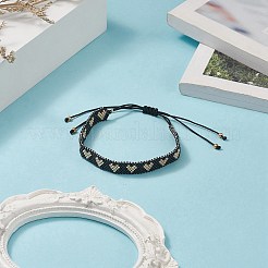 Плетеные браслеты из бисера ручной работы из японских семян&nbsp;BJEW-MZ00015