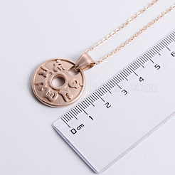 Французский винтажный стиль нержавеющая сталь Ом Мани Падме Хум плоские круглые подвески ожерелья для женщин&nbsp;VS6601