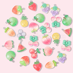 30 шт. подвески из полупрозрачной смолы с фруктовой тематикой&nbsp;RESI-SC0036-47