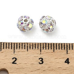 6 мм латунные бусины из хрусталя ab со стразами&nbsp;KK-S519-01A-01S