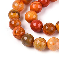 Нити окрашенных и нагретых натуральных агатовых бус с огненным кракелюром&nbsp;G-N359-01B-09