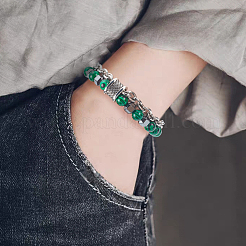 5шт. набор из двухслойных браслетов из двухцветного синтетического малахита и гематита с бусинами из нескольких нитей&nbsp;BJEW-AN0001-42