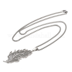 201 подвеска в виде пера из нержавеющей стали&nbsp;LS-NJEW-K283-12P