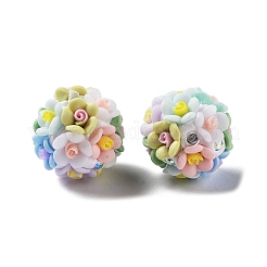 Бусины-цветы из светящейся полимерной глины со стразами&nbsp;RESI-C048-01C