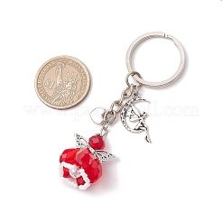 Брелок из стекла и сплава в тибетском стиле&nbsp;KEYC-MZ00037-05