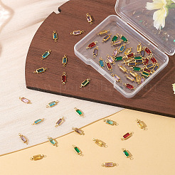 60 шт. 6-х цветные латунные подвески-коннекторы из стекла k9&nbsp;KK-TA0003-14