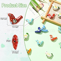 15 шт. фарфоровые бусины ручной работы с принтом&nbsp;PORC-YW0001-44