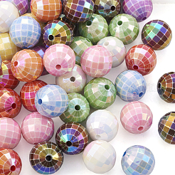 60шт 10 цвета УФ-покрытием радужные радужные акриловые бусины&nbsp;PACR-TA0001-08