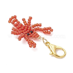 Подвеска в виде креветки из стеклянных бусин.&nbsp;HJEW-MZ00408