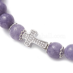 Браслеты из круглых бусин белого нефрита 9 мм для женщин&nbsp;BJEW-JB12256-03