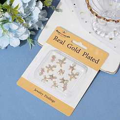 12шт 4 стиля латунные подвески с микропаве и кубическим цирконием&nbsp;KK-BBC0019-51