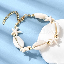 Браслеты из ракушек морских звезд для женщин&nbsp;BJEW-F520-05G