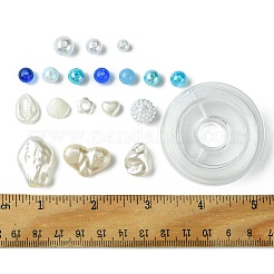 Наборы для изготовления браслетов из круглых бусин из акрила и АБС-пластика с имитацией жемчуга&nbsp;DIY-FS0007-41