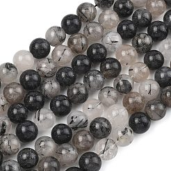 Натуральный турмалированный кварц / черный рутиловый кварц&nbsp;G-D361-01A-10mm