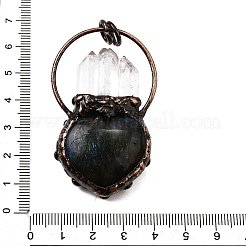 Подвески в форме сердца из натурального кварцевого кристалла&nbsp;G-Q350-06A