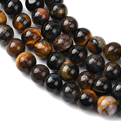 Природных тигровый глаз бисер нитей&nbsp;G-F591-18-8mm-08