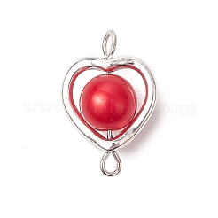 Подвески в виде сердца из акрилового жемчуга с соединительным элементом из сплава&nbsp;PALLOY-JF03400