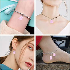 Наборы для самостоятельного изготовления ремешка для мобильного телефона из полупрозрачной смолы в виде свиньи&nbsp;DIY-YW0011-17