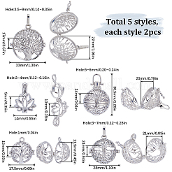 10 шт. 5 стиля филигранных латунных подвесок-клеток&nbsp;KK-SC0003-77B