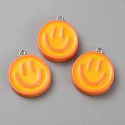 Подвески из непрозрачной смолы и эмали&nbsp;LS-RESI-WH0036-20C