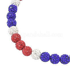 1 шт. ожерелье из круглых бусин из полимерной глины со стразами&nbsp;NJEW-SP0001-14C