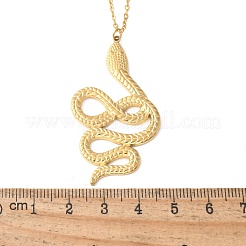 Ожерелья из нержавеющей стали 304 с подвеской в виде змеи для женщин и мужчин&nbsp;NJEW-Z063-03G-08