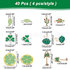 40шт 10 стиля светлые позолоченные подвески из сплава с эмалью&nbsp;ENAM-AR0001-21