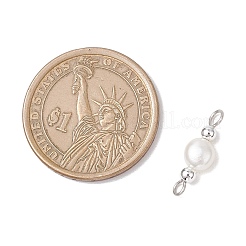 Подвески-коннекторы из натурального культивированного пресноводного жемчуга в виде картофеля и круглого гальванического немагнитного синтетического гематита&nbsp;PALLOY-JF04191-02