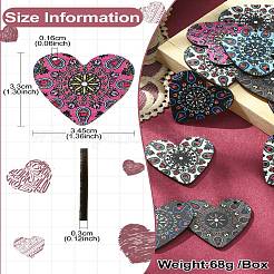 30шт 5 цвета подвески из натуральной липы с принтом&nbsp;WOOD-CJ0001-85