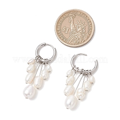 Серьги-кольца с натуральным жемчугом&nbsp;EJEW-JE06933-02